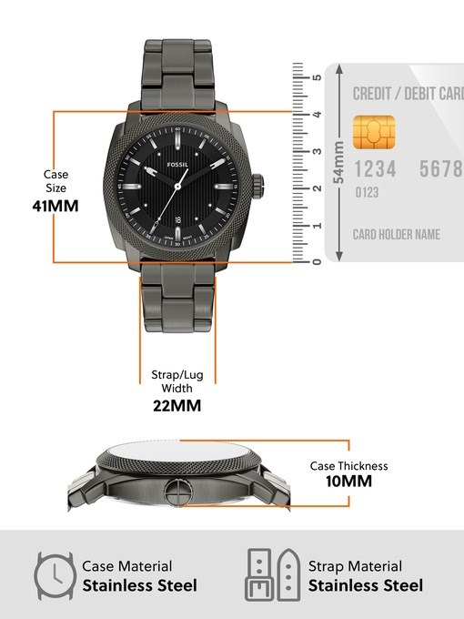 Machine Three-Hand Date Smoke Stainless Steel Watch Machine Three-Hand Date Smoke Stainless Steel Watch