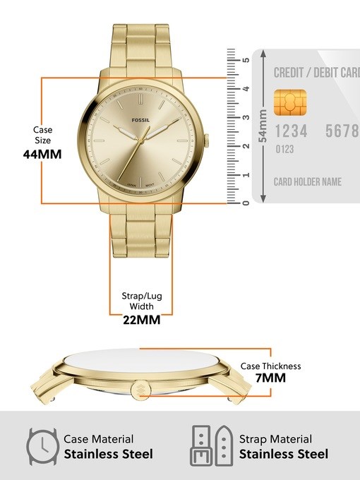Minimalist Three-Hand Gold-Tone Stainless Steel Watch Minimalist Three-Hand Gold-Tone Stainless Steel Watch