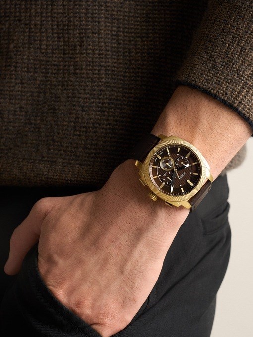 Machine Chronograph Brown Leather Watch Machine Chronograph Brown Leather Watch