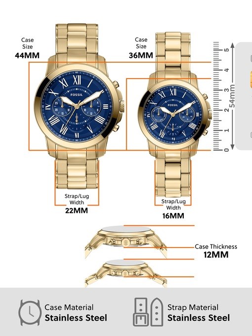 Grant Chronograph Gold-Tone Stainless Steel Watch Set Grant Chronograph Gold-Tone Stainless Steel Watch Set