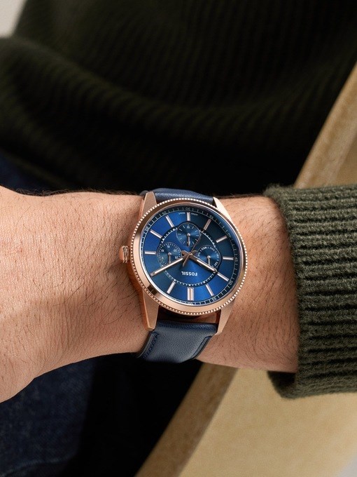 Pearson Multifunction Navy Leather Watch Pearson Multifunction Navy Leather Watch