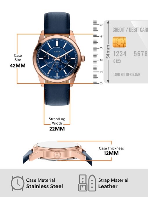 Pearson Multifunction Navy Leather Watch Pearson Multifunction Navy Leather Watch
