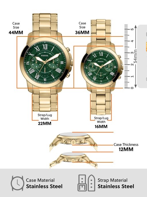 Grant Chronograph Gold-Tone Stainless Steel Watch Set Grant Chronograph Gold-Tone Stainless Steel Watch Set