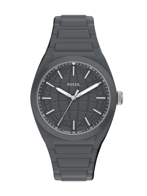 Everett Three-Hand Gray Silicone Watch