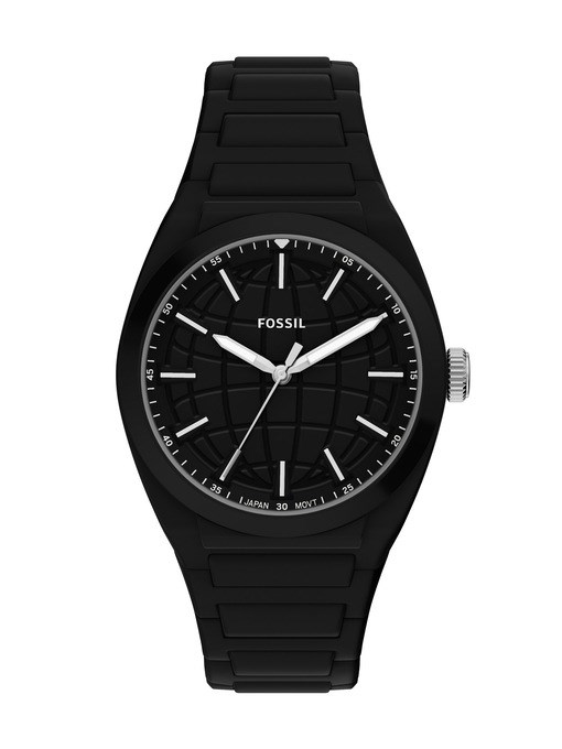 Everett Three-Hand Black Silicone Watch Everett Three-Hand Black Silicone Watch