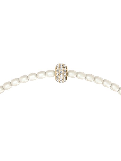 Sutton Mini Moments White Acrylic Pearl Beaded Rondelle Bracelet
