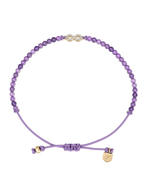 Sutton Mini Moments Purple Beaded Infinity Bracelet