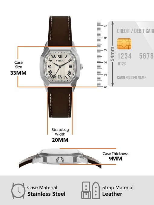 Harlow Three-Hand Brown Leather Watch Harlow Three-Hand Brown Leather Watch