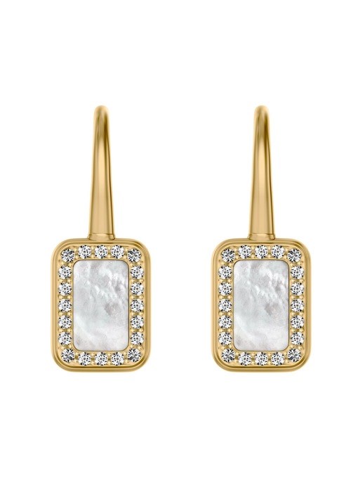 Raquel Glitz White Mother-of-Pearl Drop Earrings Raquel Glitz White Mother-of-Pearl Drop Earrings