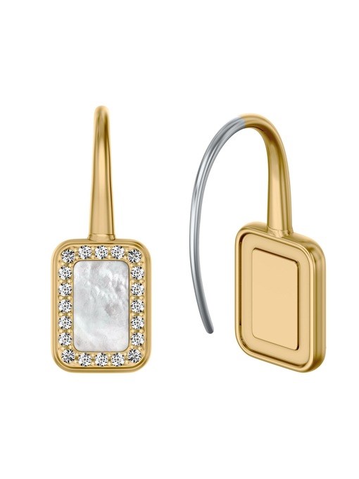 Raquel Glitz White Mother-of-Pearl Drop Earrings Raquel Glitz White Mother-of-Pearl Drop Earrings