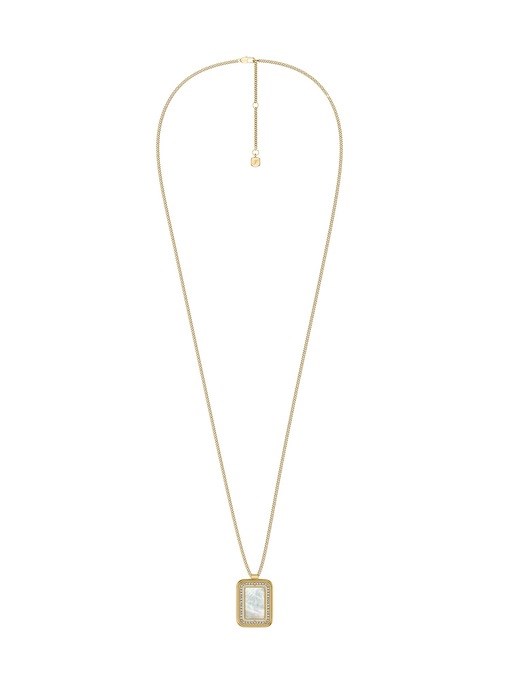 Raquel Glitz White Mother-of-Pearl Spinning Pendant Necklace Raquel Glitz White Mother-of-Pearl Spinning Pendant Necklace