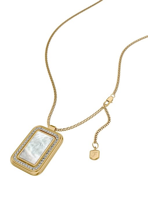 Raquel Glitz White Mother-of-Pearl Spinning Pendant Necklace Raquel Glitz White Mother-of-Pearl Spinning Pendant Necklace