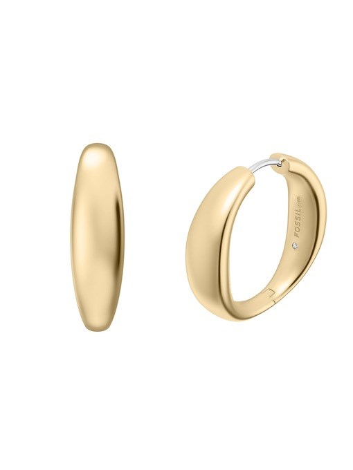 Ellis Domed Collection Gold-Tone Stainless Steel Hoop Earrings Ellis Domed Collection Gold-Tone Stainless Steel Hoop Earrings