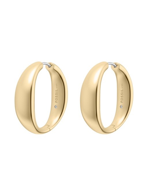 Ellis Domed Collection Gold-Tone Stainless Steel Hoop Earrings Ellis Domed Collection Gold-Tone Stainless Steel Hoop Earrings