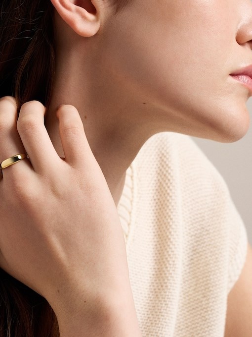Ellis Domed Collection Gold-Tone Stainless Steel Band Ring