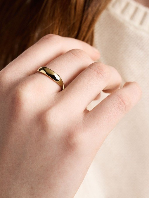 Ellis Domed Collection Gold-Tone Stainless Steel Band Ring