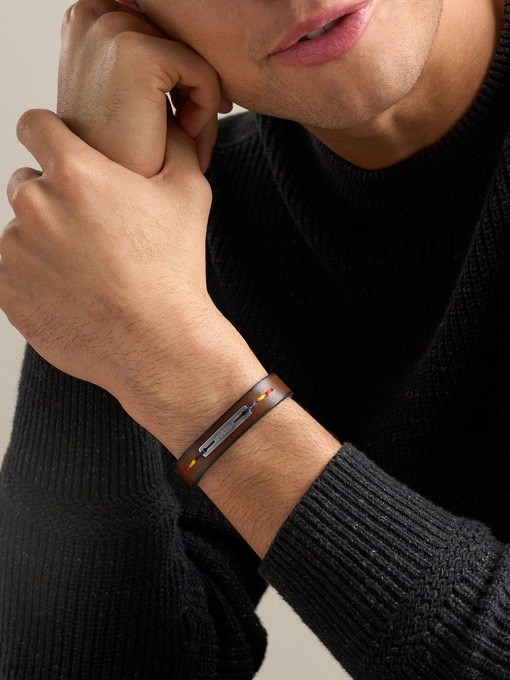 Everett Topstitch Brown Leather Strap Bracelet Everett Topstitch Brown Leather Strap Bracelet