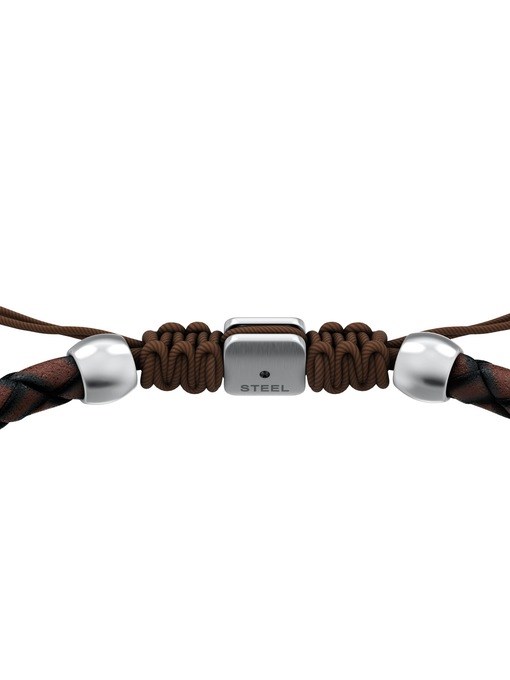 Everett Enamel Brown Leather Station Bracelet Everett Enamel Brown Leather Station Bracelet