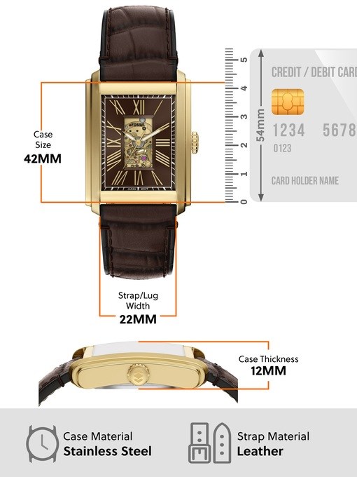 Carraway Automatic Brown Croco Leather Watch Carraway Automatic Brown Croco Leather Watch