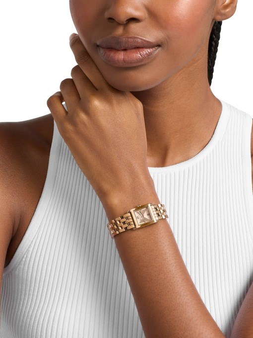 Michael Kors Georgie Two-Hand Beige Gold-Tone Stainless Steel Watch Michael Kors Georgie Two-Hand Beige Gold-Tone Stainless Steel Watch