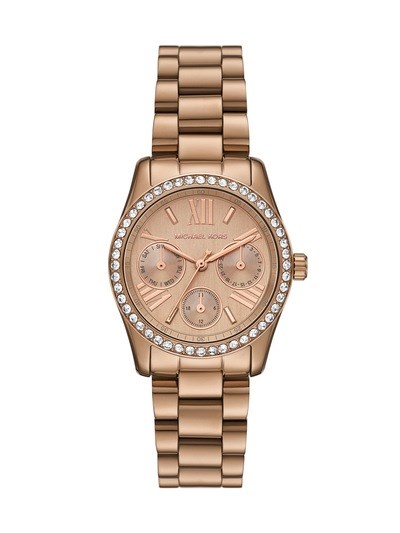 Michael Kors Lexington Multifunction Beige Gold-Tone Stainless Steel Watch