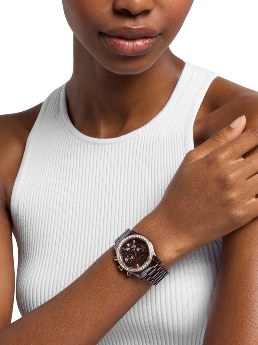 Michael Kors Lexington Chronograph Brown Ceramic Watch Michael Kors Lexington Chronograph Brown Ceramic Watch