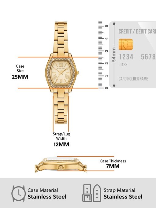 Michael Kors Chelsea Three-Hand Gold-Tone Stainless Steel Watch Michael Kors Chelsea Three-Hand Gold-Tone Stainless Steel Watch