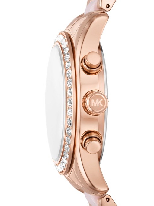 Michael Kors Lexington Chronograph Pink Ceramic and Rose Gold-Tone Stainless Steel Watch Michael Kors Lexington Chronograph Pink Ceramic and Rose Gold-Tone Stainless Steel Watch