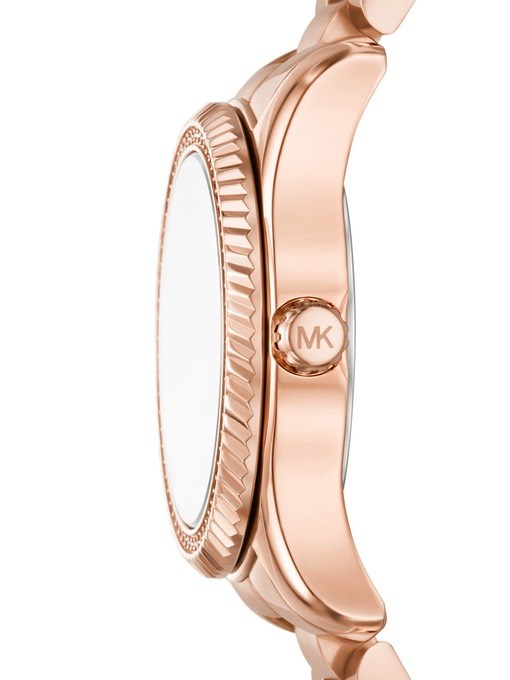 Michael Kors Lexington Three-Hand Rose Gold-Tone Stainless Steel Watch Michael Kors Lexington Three-Hand Rose Gold-Tone Stainless Steel Watch