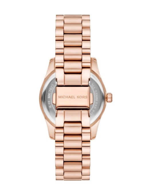 Michael Kors Lexington Three-Hand Rose Gold-Tone Stainless Steel Watch Michael Kors Lexington Three-Hand Rose Gold-Tone Stainless Steel Watch