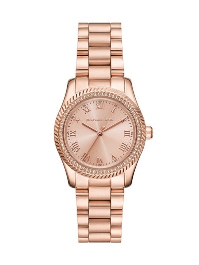 Michael Kors Lexington Three-Hand Rose Gold-Tone Stainless Steel Watch