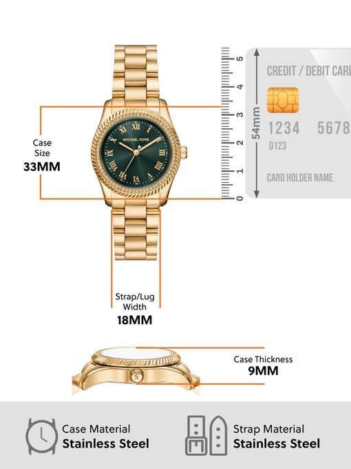 Michael Kors Lexington Three-Hand Gold-Tone Stainless Steel Watch Michael Kors Lexington Three-Hand Gold-Tone Stainless Steel Watch