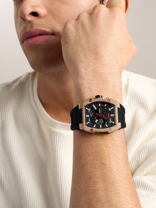 Machine X1 Automatic Black Silicone Watch