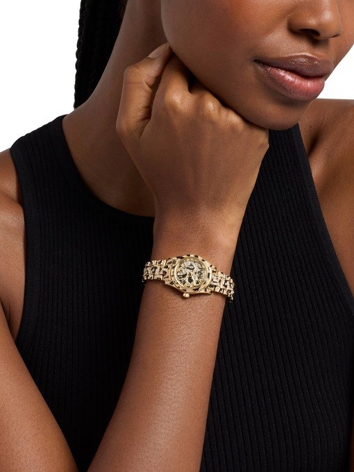 Michael Kors Lexington Three-Hand Animal Print Stainless Steel Watch Michael Kors Lexington Three-Hand Animal Print Stainless Steel Watch