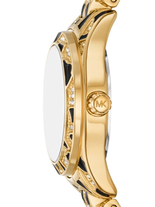 Michael Kors Lexington Three-Hand Animal Print Stainless Steel Watch Michael Kors Lexington Three-Hand Animal Print Stainless Steel Watch