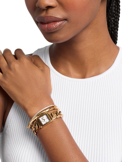 Michael Kors Georgie Two-Hand Gold-Tone Stainless Steel Watch and Bracelet Set