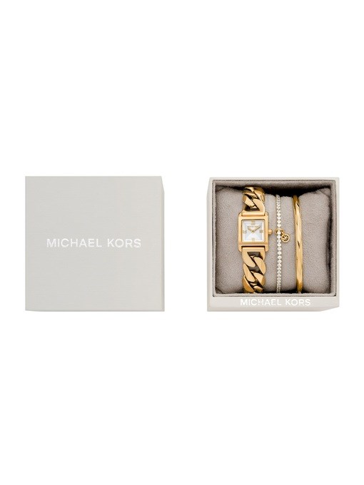 Michael Kors Georgie Two-Hand Gold-Tone Stainless Steel Watch and Bracelet Set