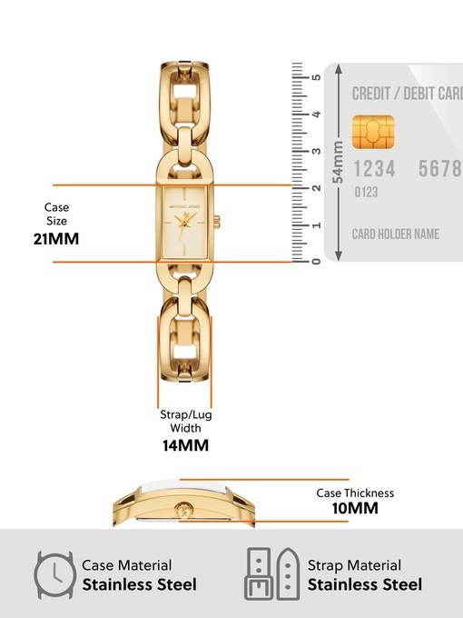 Michael Kors MK Empire Three-Hand Gold-Tone Stainless Steel Watch