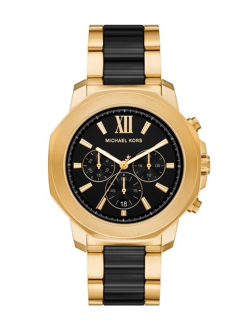 Michael Kors Prescott Chronograph Blue Ceramic and Gunmetal Stainless Steel Watch