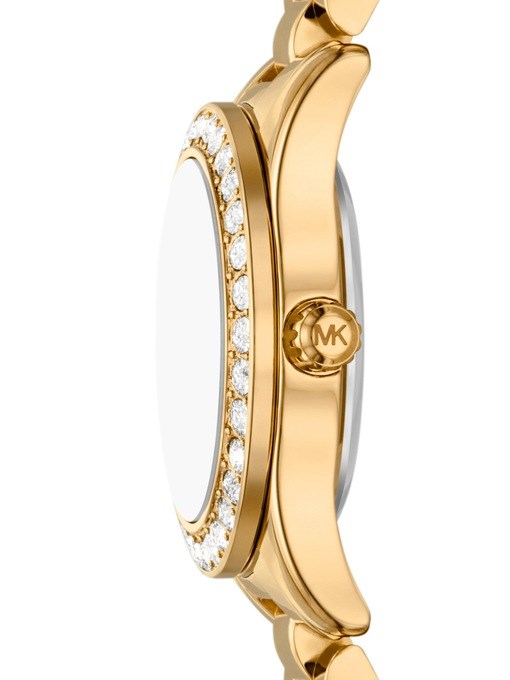 Michael Kors Lexington Three-Hand Gold-Tone Stainless Steel Watch and Interchangeable Topring Set