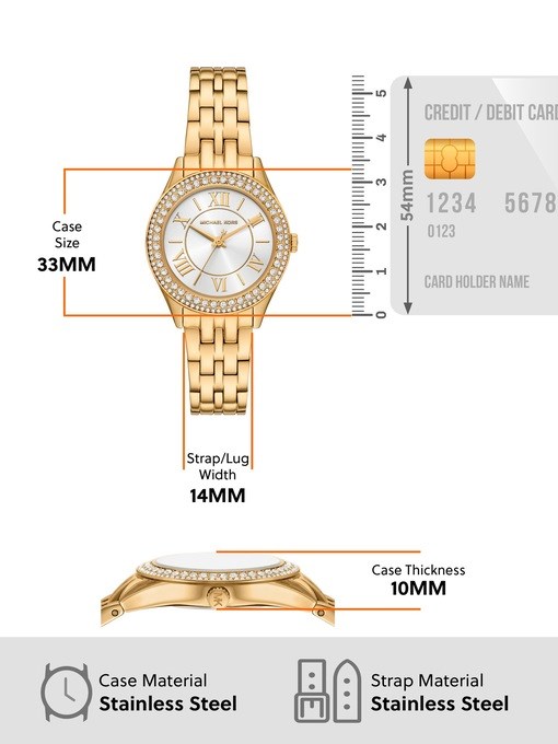Michael Kors Harlowe Three-Hand Gold-Tone Stainless Steel Watch Michael Kors Harlowe Three-Hand Gold-Tone Stainless Steel Watch