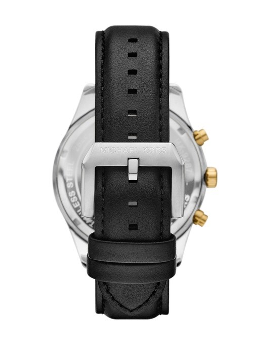 Michael Kors Lexington Chronograph Black Leather Watch Michael Kors Lexington Chronograph Black Leather Watch