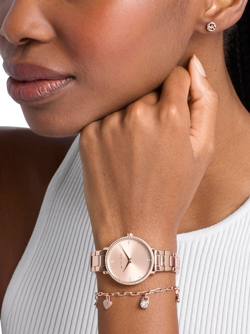 Michael Kors Pyper Two-Hand Rose Gold-Tone Stainless Steel Watch Michael Kors Pyper Two-Hand Rose Gold-Tone Stainless Steel Watch