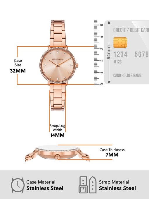 Michael Kors Pyper Two-Hand Rose Gold-Tone Stainless Steel Watch Michael Kors Pyper Two-Hand Rose Gold-Tone Stainless Steel Watch