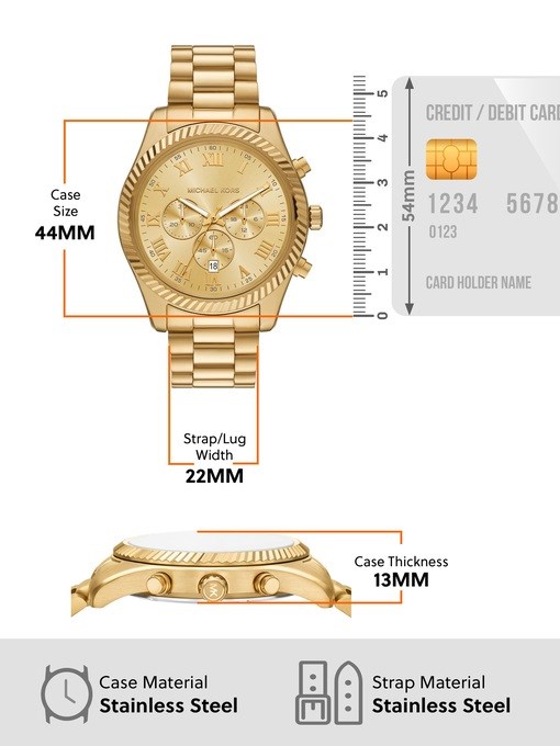 Michael Kors Lexington Chronograph Gold-Tone Stainless Steel Watch Michael Kors Lexington Chronograph Gold-Tone Stainless Steel Watch