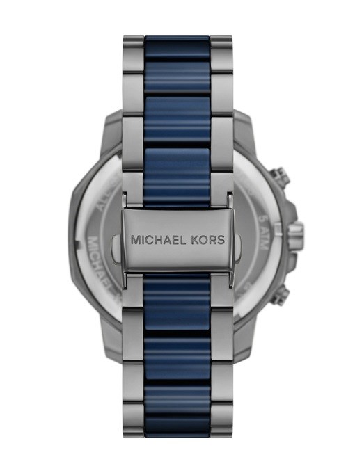 Michael Kors Prescott Chronograph Blue Ceramic and Gunmetal Stainless Steel Watch Michael Kors Prescott Chronograph Blue Ceramic and Gunmetal Stainless Steel Watch