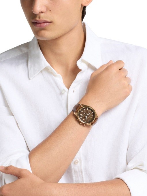 Michael Kors Lexington Chronograph Brown Leather Watch Michael Kors Lexington Chronograph Brown Leather Watch