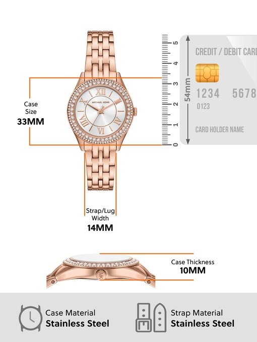 Michael Kors Harlowe Three-Hand Rose Gold-Tone Stainless Steel Watch Michael Kors Harlowe Three-Hand Rose Gold-Tone Stainless Steel Watch