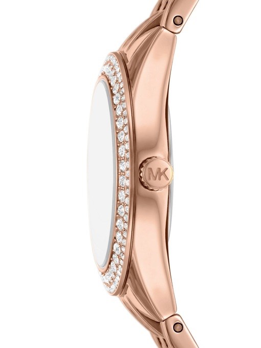 Michael Kors Harlowe Three-Hand Rose Gold-Tone Stainless Steel Watch Michael Kors Harlowe Three-Hand Rose Gold-Tone Stainless Steel Watch