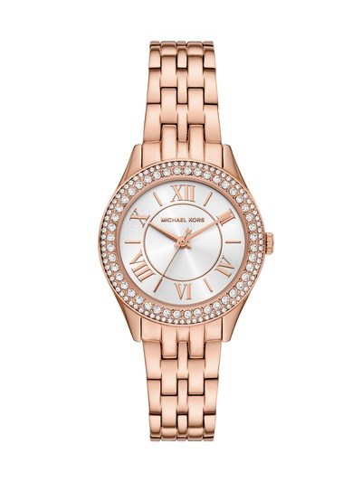 Michael Kors Harlowe Three-Hand Rose Gold-Tone Stainless Steel Watch